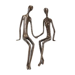 Sitting Couple Cast Bronze