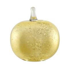 Alloya Apple Decorative Accent Metal Tabletop Glass Sculpture Figure - Gold