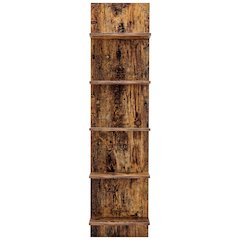 Pine Grain Finish Wide 5-Tiers Column Wall Shelf