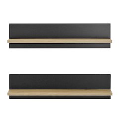 Repose Display Photo Ledge Shelf Set of 2 - Black/Chestnut