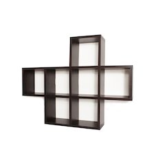 Cubby Laminated Walnut Veneer Shelving Unit
