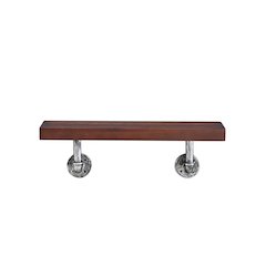 24" x 7" Floating Pipe Industrial Rustic Wall Mount Shelf – Umber Mocha