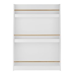 Steiner White 3-Tier Kids Book Magazine Freestanding Bookcase - Wood-Toned Rods