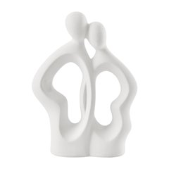 Abstract Embrace Couple Decorative Accent Matte Ceramic Sculpture Figure