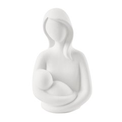 Abstract Mother Holding Baby Decorative Accent Matte Ceramic Sculpture Figure