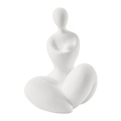 Abstract Mother Embracing Child Decorative Accent Matte Ceramic Sculpture Figure