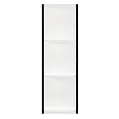 Recife Vertical 3-Tier Modern Shadow Box Cube Display Wall Shelf - White/Black