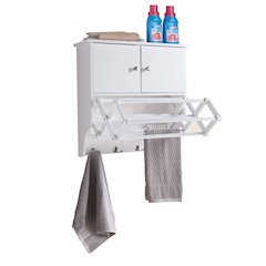 Accordion Wall Mount Drying Rack with Cabinet