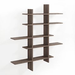 Five Level Asymmetric Shelf - Weathered Oak