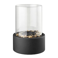 Tabletop Pillar Hurricane Candleholder with Decorative Pebbles - Small