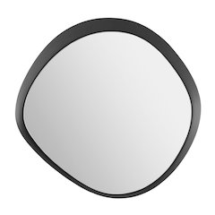 Sonya 24-inch Contemporary Round Wall Mirror with Raised Black Iron Frame