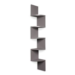 Grey Laminate Large Corner Wall Mount Shelf