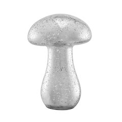 Alloya Mushroom Decorative Accent Tabletop Glass Sculpture Figure - Silver
