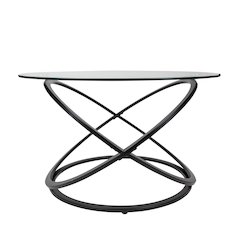 Galaxy Black and Tempered Glass Round Coffee Table