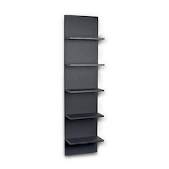 Black Grain Finish Wide Column Wall Shelf