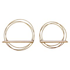 Golden Rings Floating Wall Shelves Set of 2