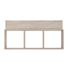Modern 3 Cube Floating Cubby Wall Shelf with Display Ledge - Oak