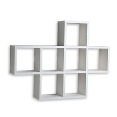 Cubby Laminated White Veneer Shelving Unit