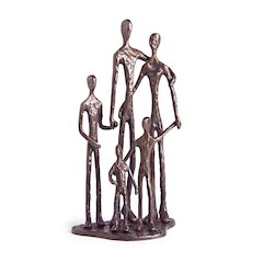 Family of Five Bronze Sculpture