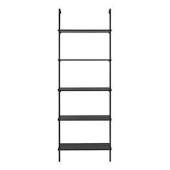 Everett 5-Tier Open Display Wall Mount Metal Frame Ladder Shelf - Black/Black