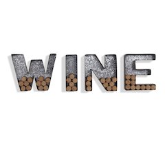 Wall Mount "WINE" Letter Set Cork Holder - Galvanized Sheet Metal