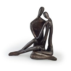 Small Couple Embracing Cast Bronze
