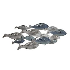 School of Fish Nautical Coastal Modern Metal Wall Art