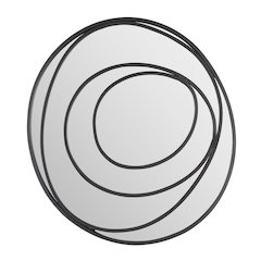 Sonya 25.5-inch Contemporary Continuous Circles Wall Mirror with Black Iron