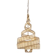 Flow 3-Lt Twist Pendant - Baguette/Natural Rattan