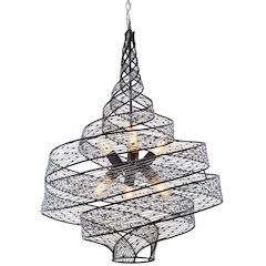 Flow 6-Lt Twist Pendant - Steel