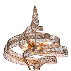 Flow 8-Lt Twist Pendant - Hammered Ore