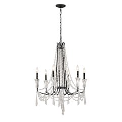 Barcelona 6-Lt Crystal Chandelier - Onyx