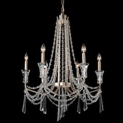 Barcelona 6-Lt Crystal Chandelier - Transcend Silver