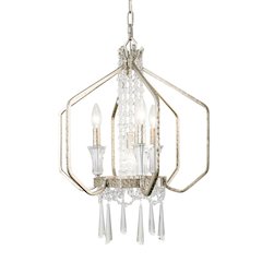 Barcelona 4-Lt Crystal Pendant - Transcend Silver