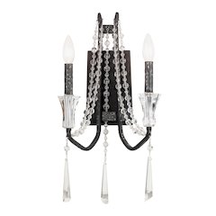 Barcelona 2-Lt Crystal Wall Sconce - Onyx