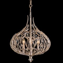 Bask 3-Lt Crystal Pendant - Gold Dust