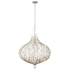Bask 6-Lt Crystal Pendant - Gold Dust