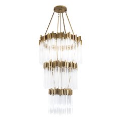 Matrix 18-Lt 3-Tier Chandelier - Havana Gold