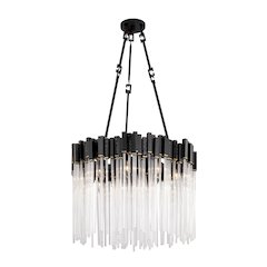 Matrix 9-Lt Pendant - Matte Black/French Gold