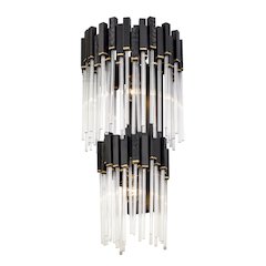 Matrix 2-Lt 2-Tier Sconce - Matte Black/French Gold