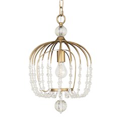 Voliere 1-Lt Crystal Pendant - Havana Gold