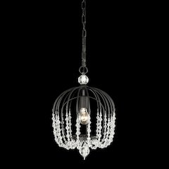 Voliere 1-Lt Crystal Pendant - Matte Black