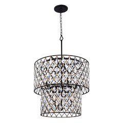Windsor 7-Lt 2-Tier Crystal Chandelier - Carbon/Havana Gold