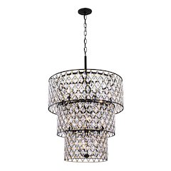 Windsor 13-Lt 3-Tier Crystal Chandelier - Carbon/Havana Gold