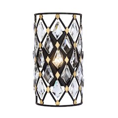 Windsor 1-Lt Crystal Sconce - Carbon/Havana Gold