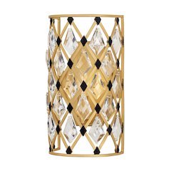Windsor 1-Lt Crystal Sconce - French Gold/Matte Black