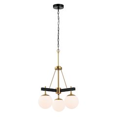 Allie 3-Lt Chandelier - Black/Satin Brass