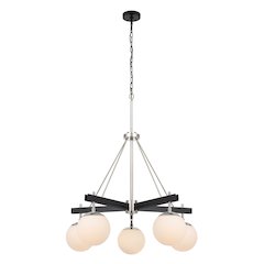 Allie 5-Lt Chandelier - Black/Polished Nickel
