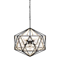 Marcia 8-Lt Orb Pendant - Matte Black/French Gold