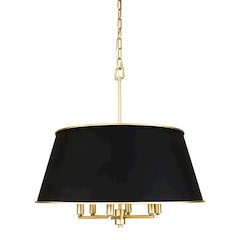 Coco 6-Lt Pendant - Matte Black/French Gold